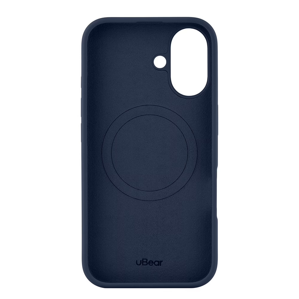 Чехол защитный uBear Touch Mag Case iPhone 16,силикон, софт-тач, темно-синий